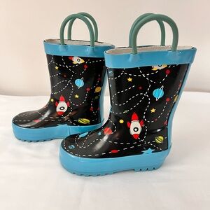 Kids Space-Themed Rain Boots Sz 5/6